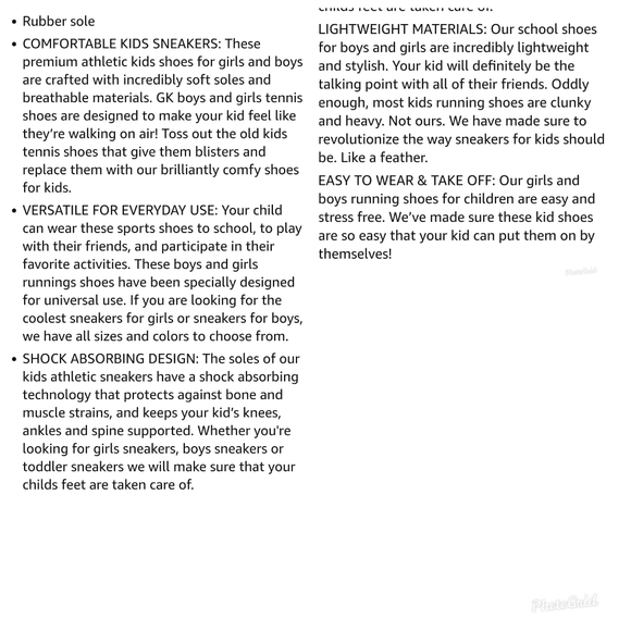 KIDS ATHLETIC TENNIS SHOES - Picture 4 of 4